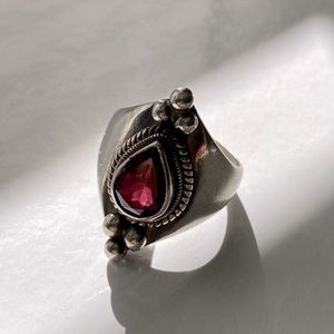 Sterling Silver and Garnet ring
